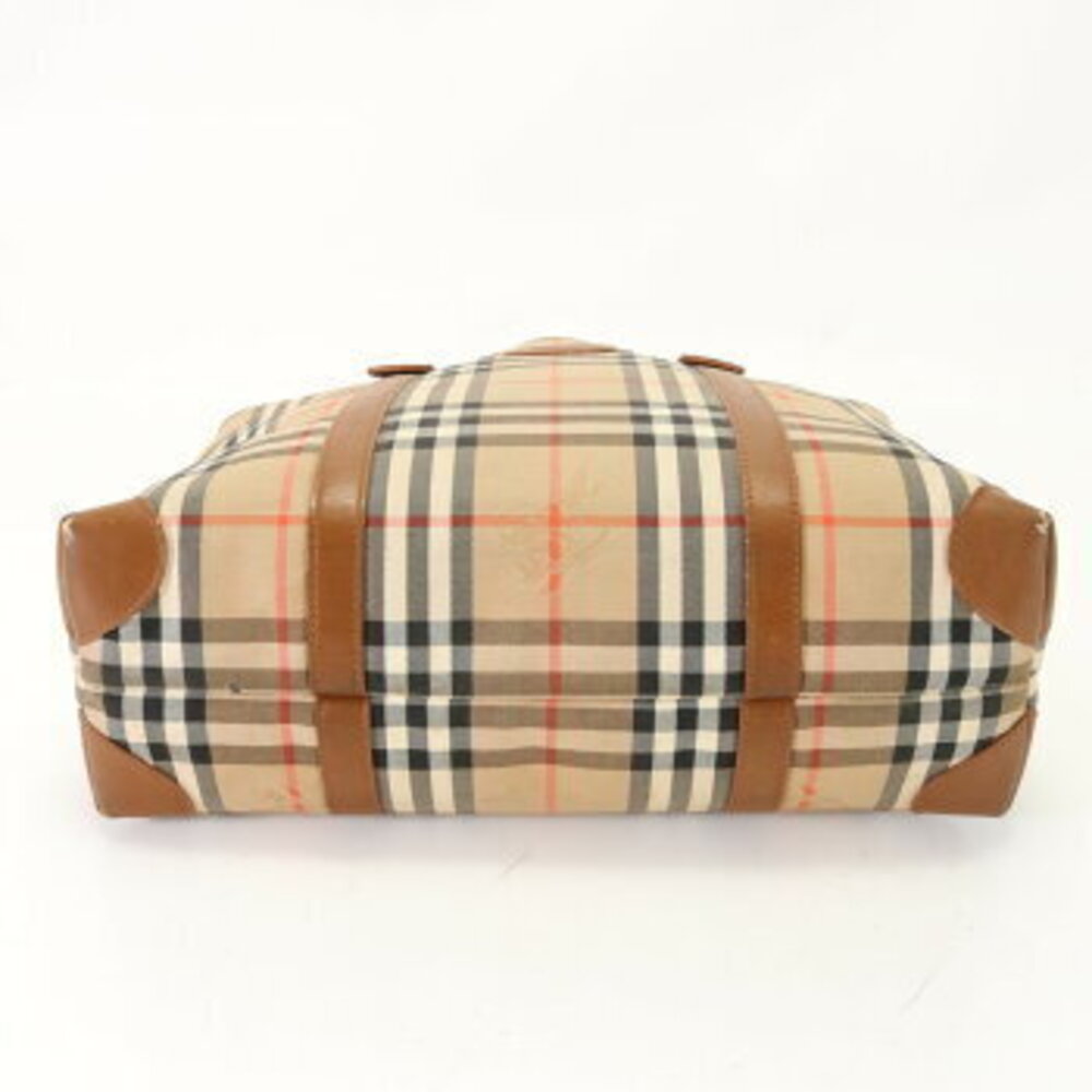 Burberry Nova check horse logo leather tote bag shoulder business document brown - Picture 8 of 14